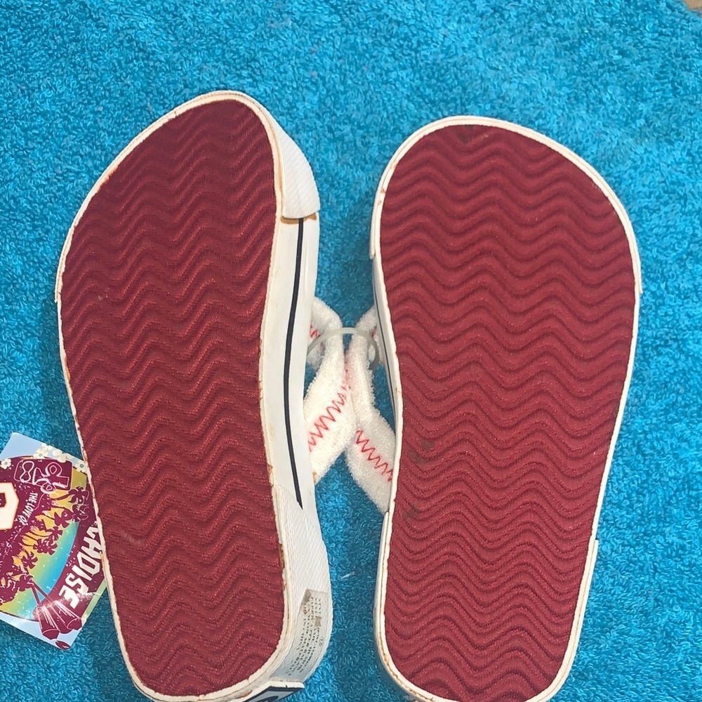 Stylish Kids Flip Flops with Red and White Accents - Picture 7 of 7